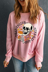 Thumbnail for Skull Graphic Dropped Shoulder Sweatshirt - T - 1 COLOR -