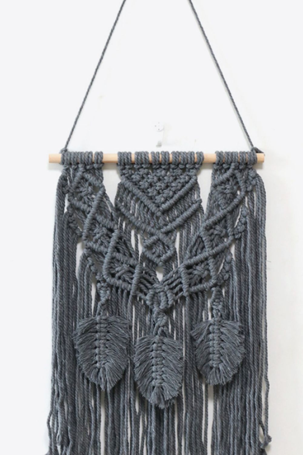 Fully Handmade Fringe Macrame Wall Hanging - 13.7" X 25.5" - T - 3 COLORS -