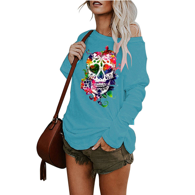 New personality skull long-sleeved top - K - 8 COLORS -