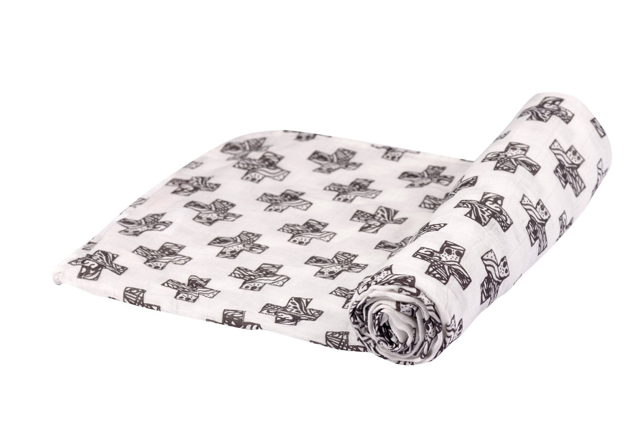 Newcastle - Nordic Stamp Bamboo Muslin Swaddle -