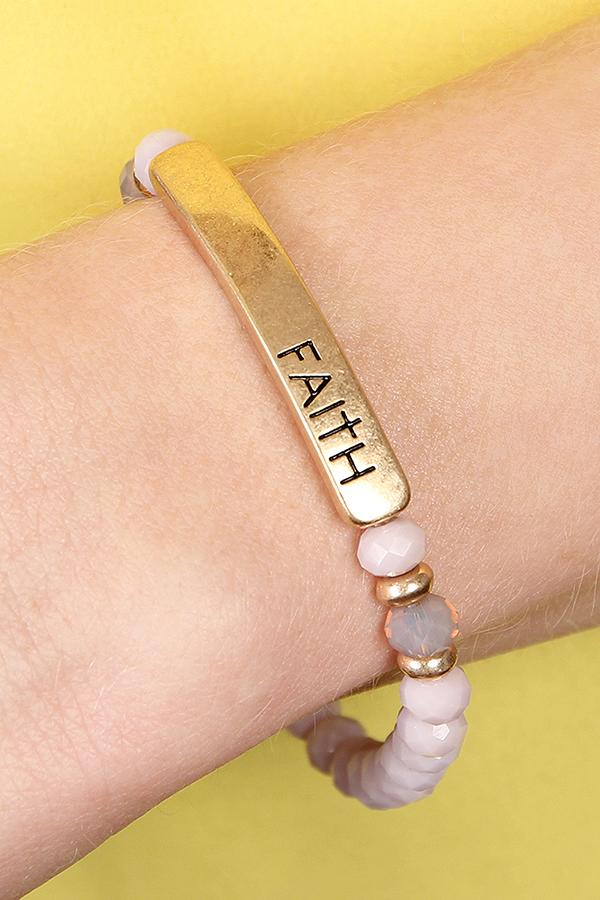 "Faith" Rondelle Beads Bracelet - 8 COLORS