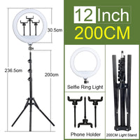 Thumbnail for Ringlight for Makeup - Ring Light - LED Selfie Stand - Tripod - Dimmable - YouTube Lamp Photo Video Camera Phone stand - [23 DAY DELIVERY] -  14 SIZES -