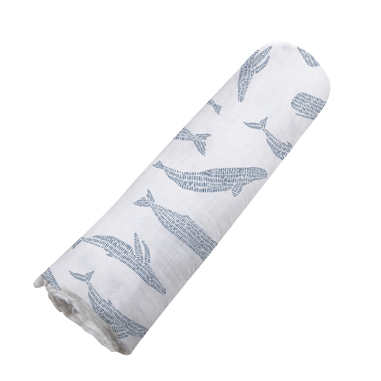 Newcastle - Blue Shadow Whales Bamboo Swaddle -