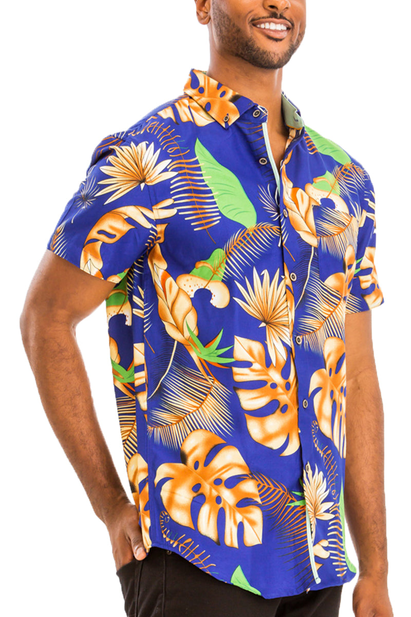 WEIV - Digital Print Hawaiian Short Sleeve Shirt -