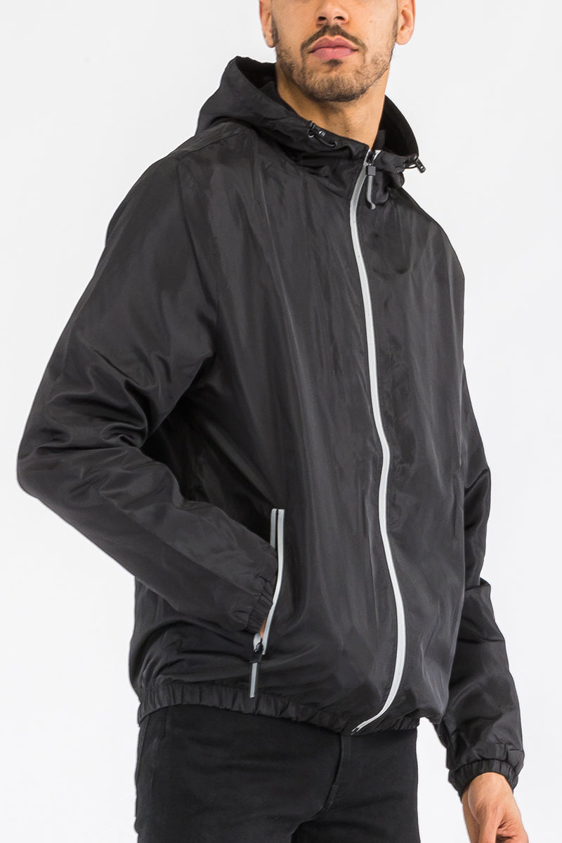 Waterproof Reflective Zipper Windbreaker - 4 COLORS -