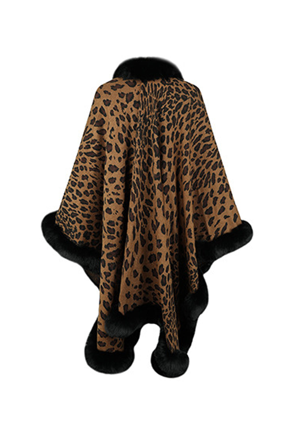 Leopard Open Front Poncho - T - 4 COLORS -