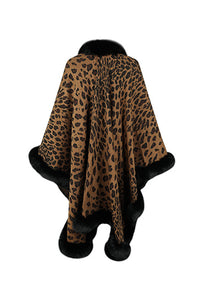 Thumbnail for Leopard Open Front Poncho - T - 4 COLORS -