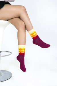 Thumbnail for Women's Flame Diamond Socks - 1 COLOR -