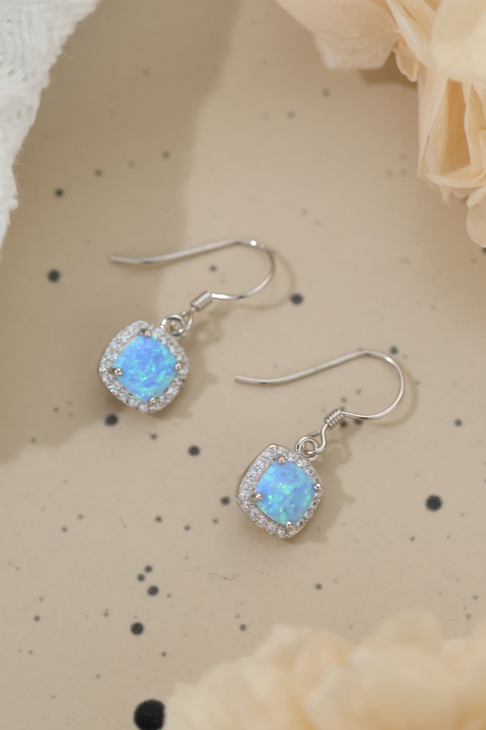 Opal Square Drop Earrings - T - 2 COLORS -