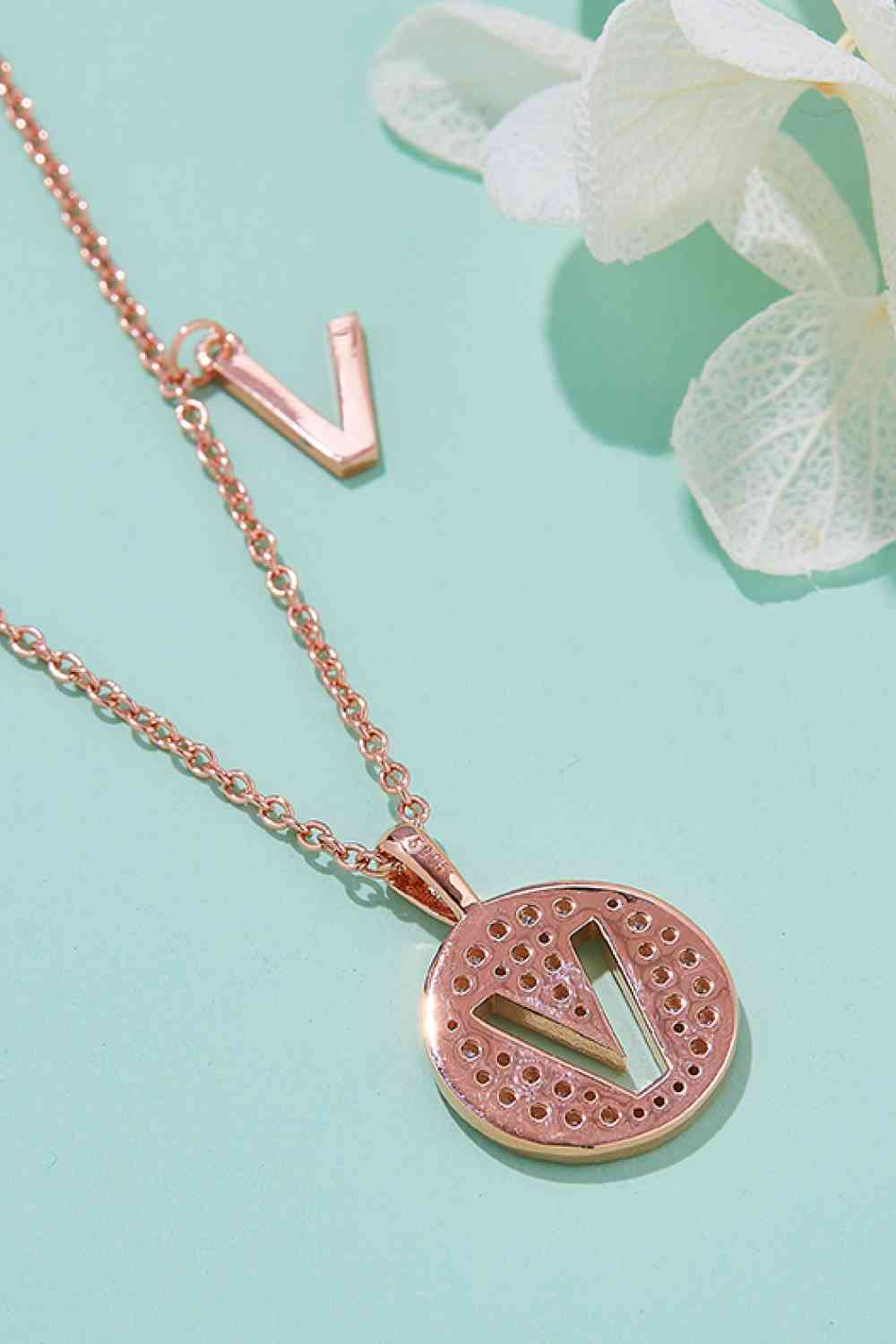 Moissanite U to Z Initial Pendant Necklace