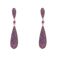 Thumbnail for LATELITA - Coco`s Long Drop Earrings Ruby Red CZ -