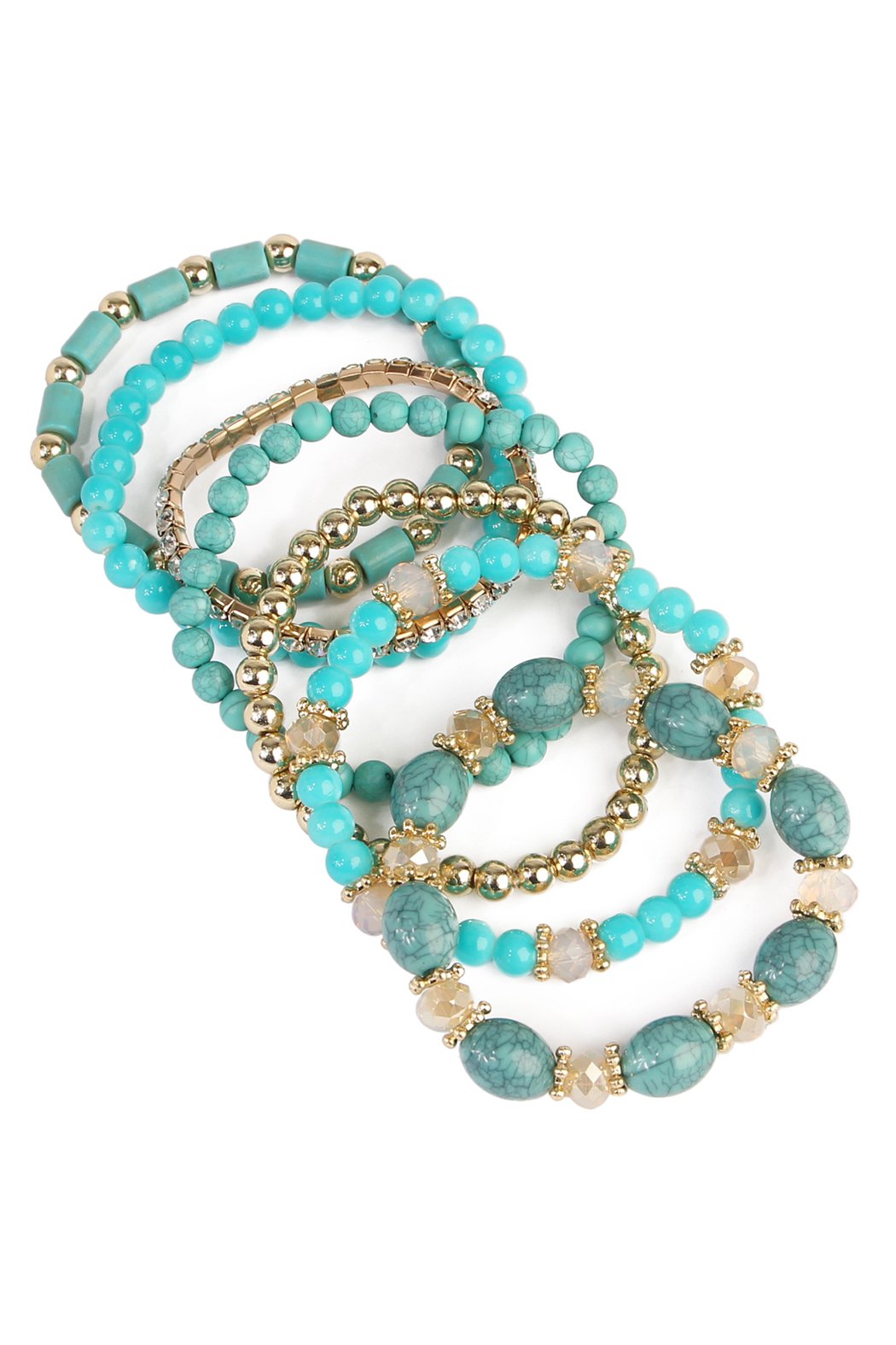 Riah Fashion -  - Multibead Stackable Bracelet - 7 COLORS -