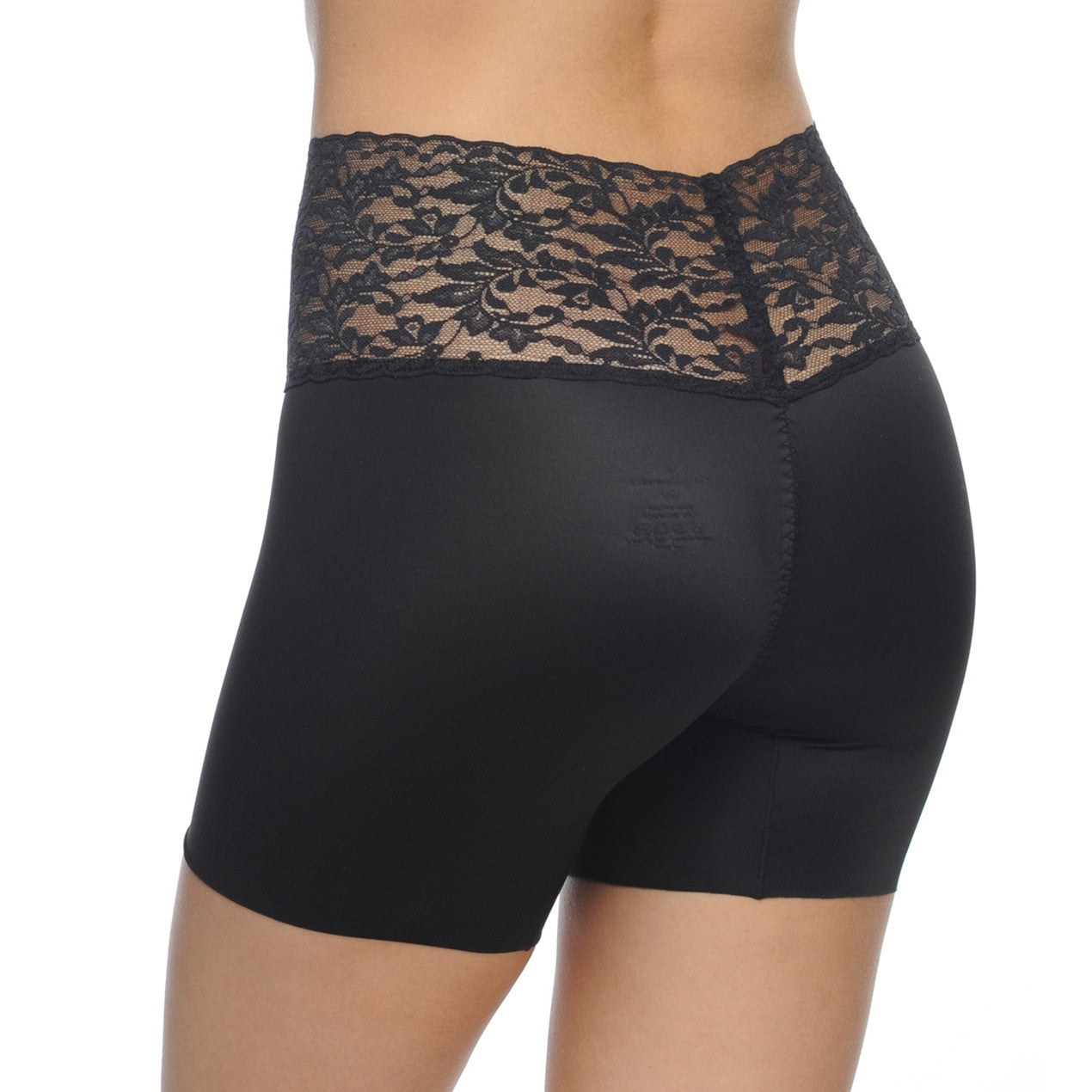 Boy Short Slimmer With Lace Waist Band Black -