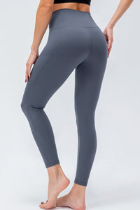 Thumbnail for Breathable Wide Waistband Active Leggings with Pockets - T - 2 COLORS -