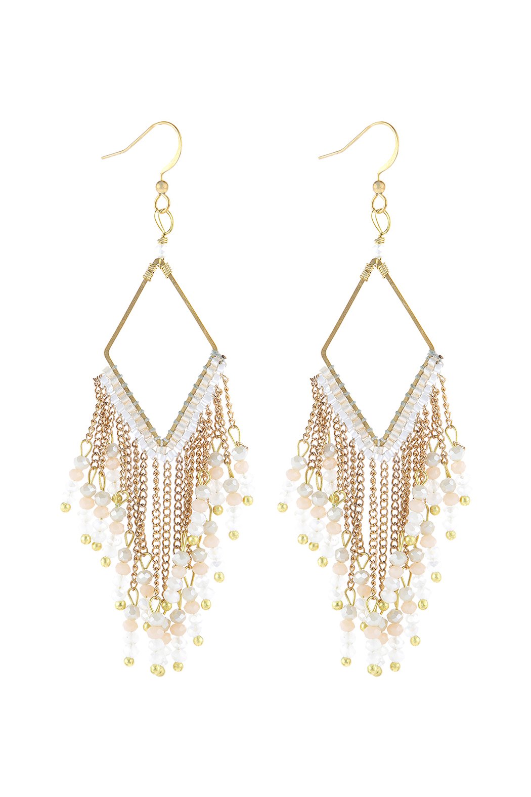 Riah Fashion - Dangle Beaded Earrings - 4 COLORS -