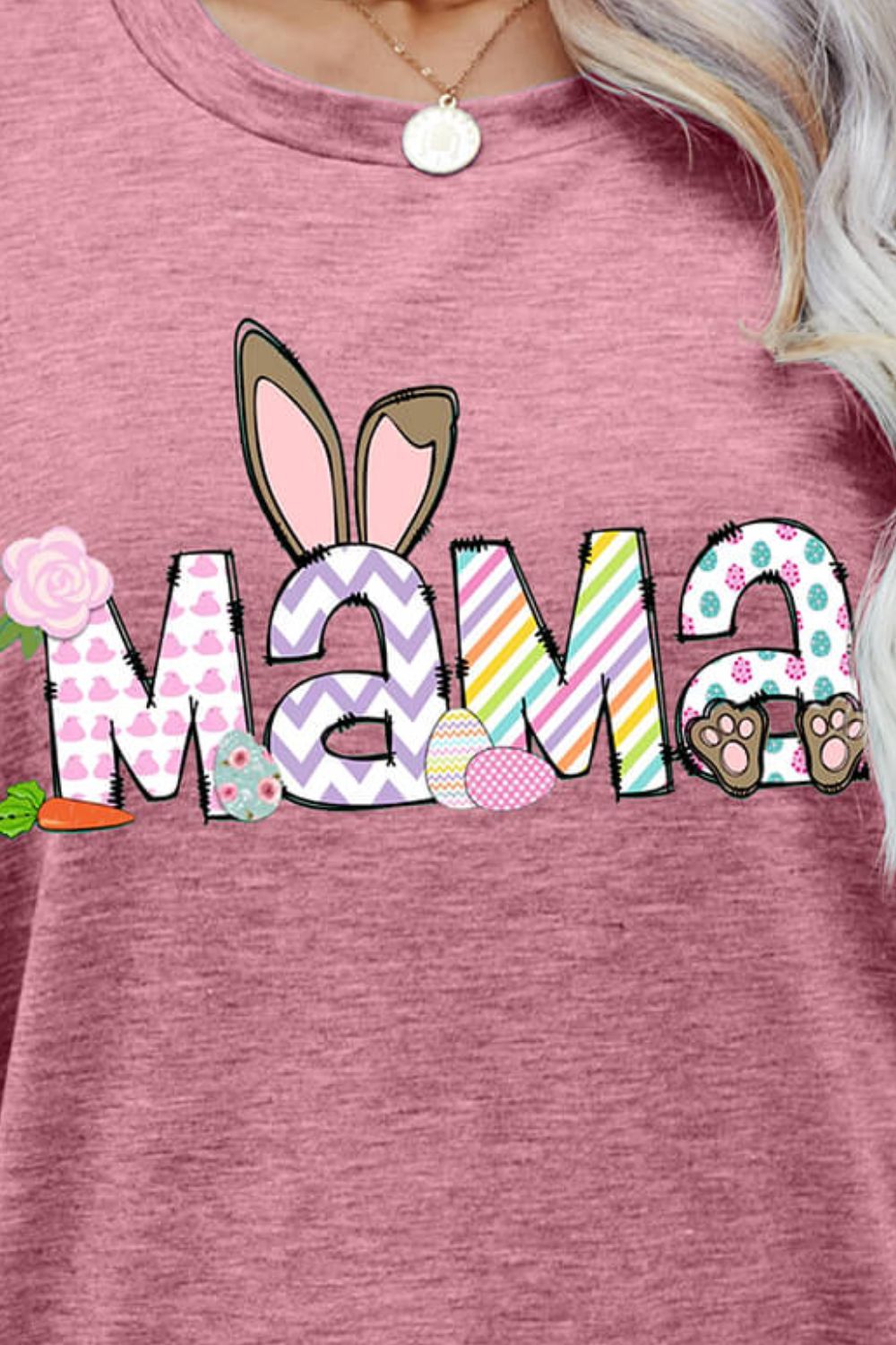 Easter MAMA Graphic Round Neck T-Shirt - T - 6 COLORS -