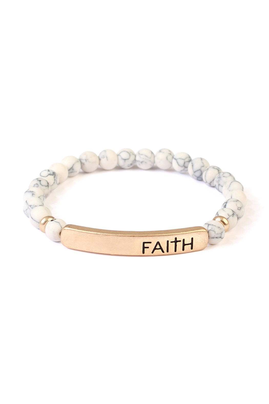 Riah Fashion - "Faith" Natural Stone Stretch Bracelet - 4 COLORS -