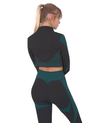 Thumbnail for Savoy - Trois Seamless Sports Jacket - Black With Teal Blue - 1 COLOR -