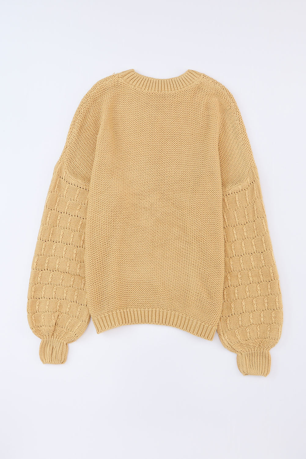 Threaded Pear - Jayla Hollowed Bubble Sleeve Knit Sweater - 2 COLORS -