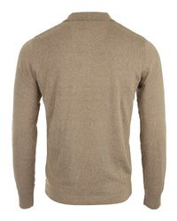 Thumbnail for Men's Casual Polo Sweater - Long Sleeve Pullover Button Knit Shirt - 1 COLOR