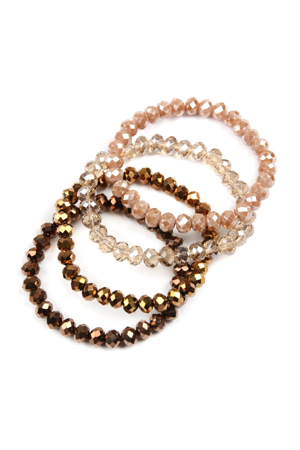 Four-Line Glass Beads Stretch Bracelet - 8 COLORS -