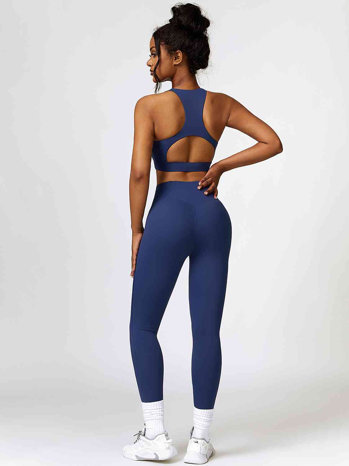 Cutout Cropped Sport Tank and Leggings Set - 2 PCS. - T - 5 COLOR -