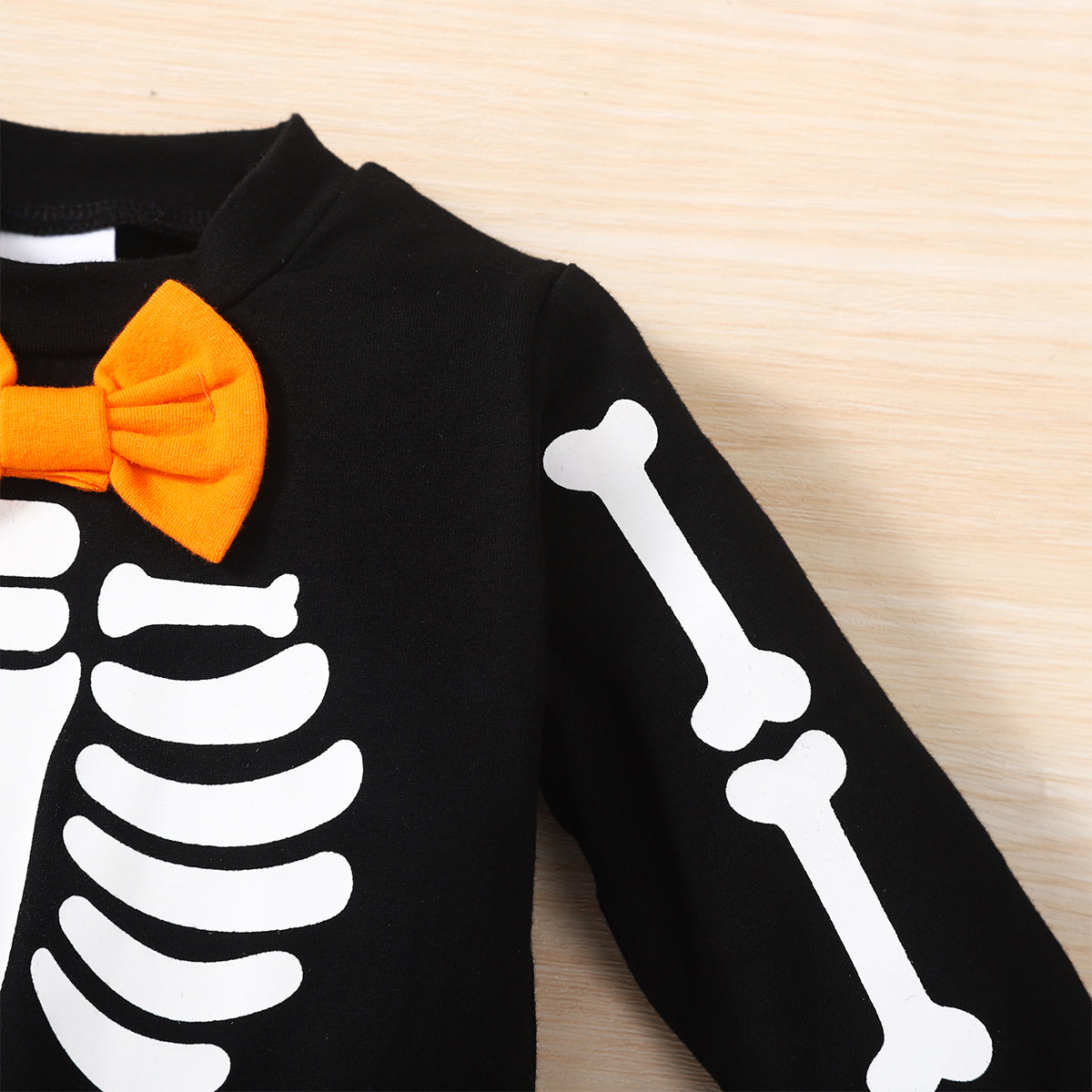 Skeleton Pattern Round Neck Sweatshirt and Bone Pattern Pants Set - 3 PCS. - T - 1 COLOR -