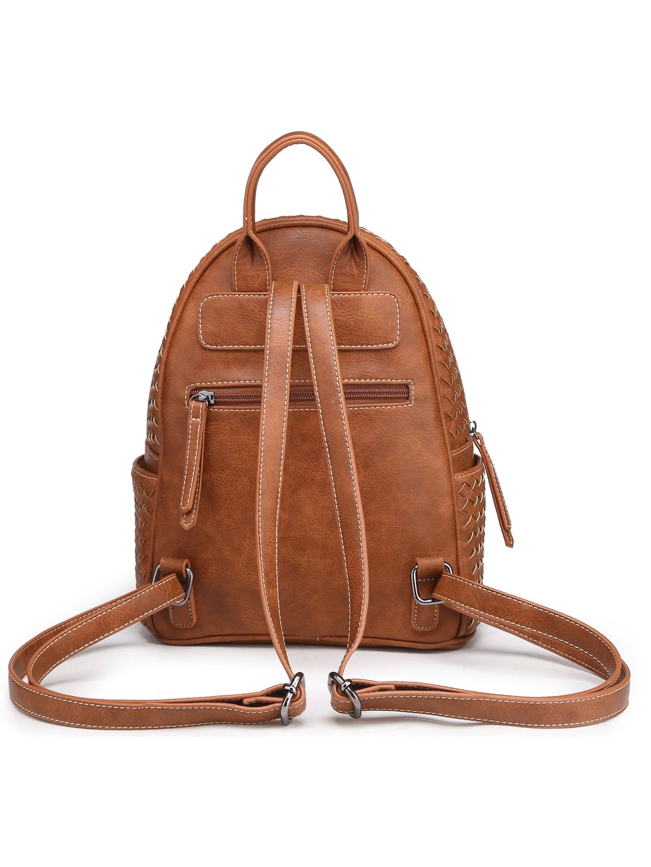 Shomico - Woven Backpack Purse for Women - Camel - 1 COLOR -