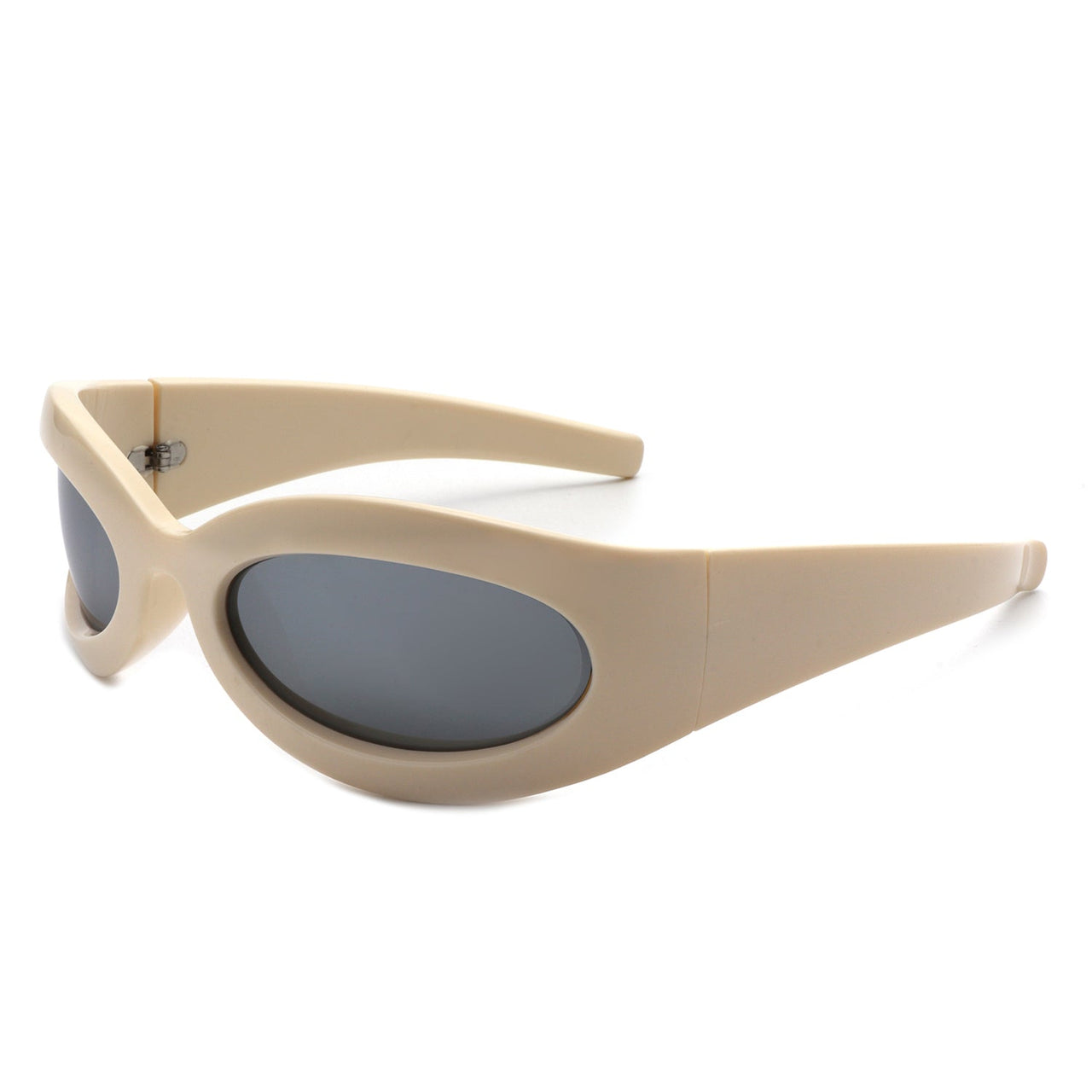 Albion - Mens Oval Wrap Around Retro Round Fashion Sunglasses - 6 COLORS -