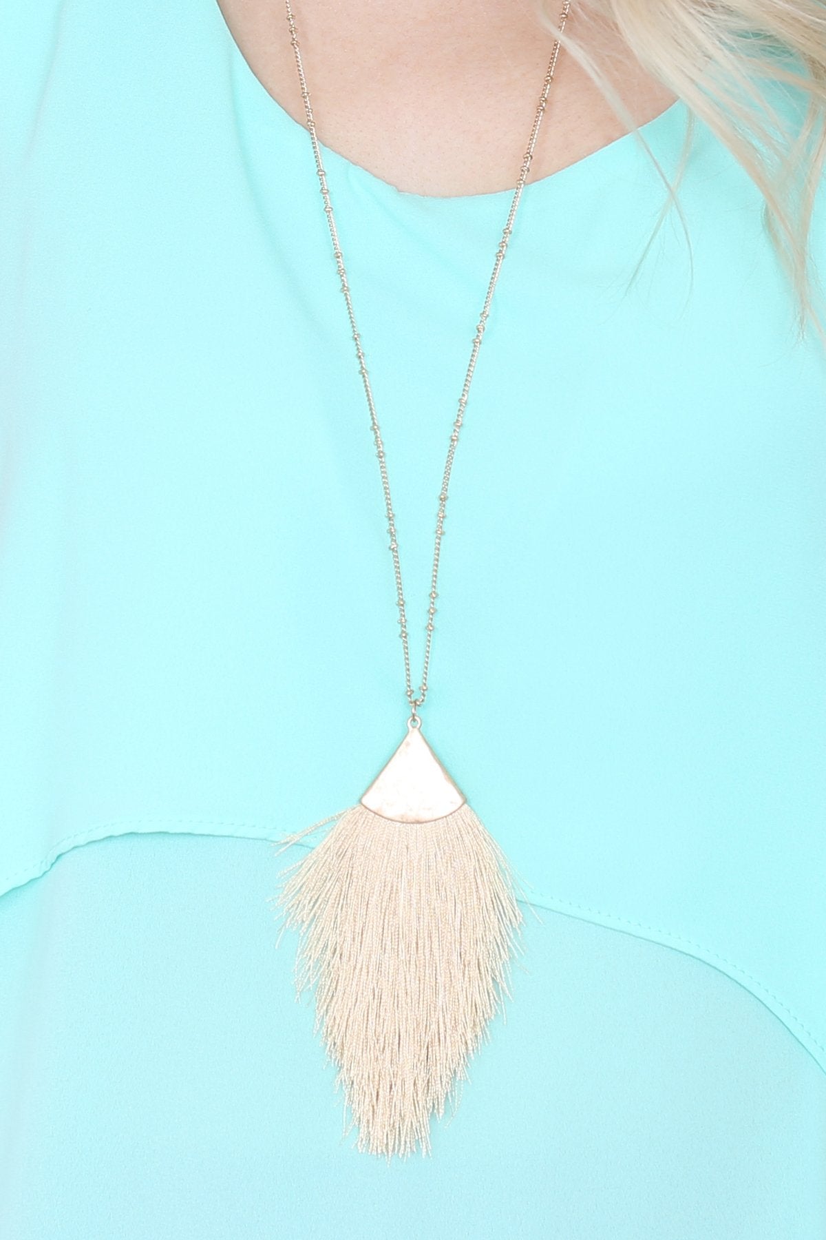 Riah Fashion - Tassel Pendant Dainty Necklace - 34 COLORS -