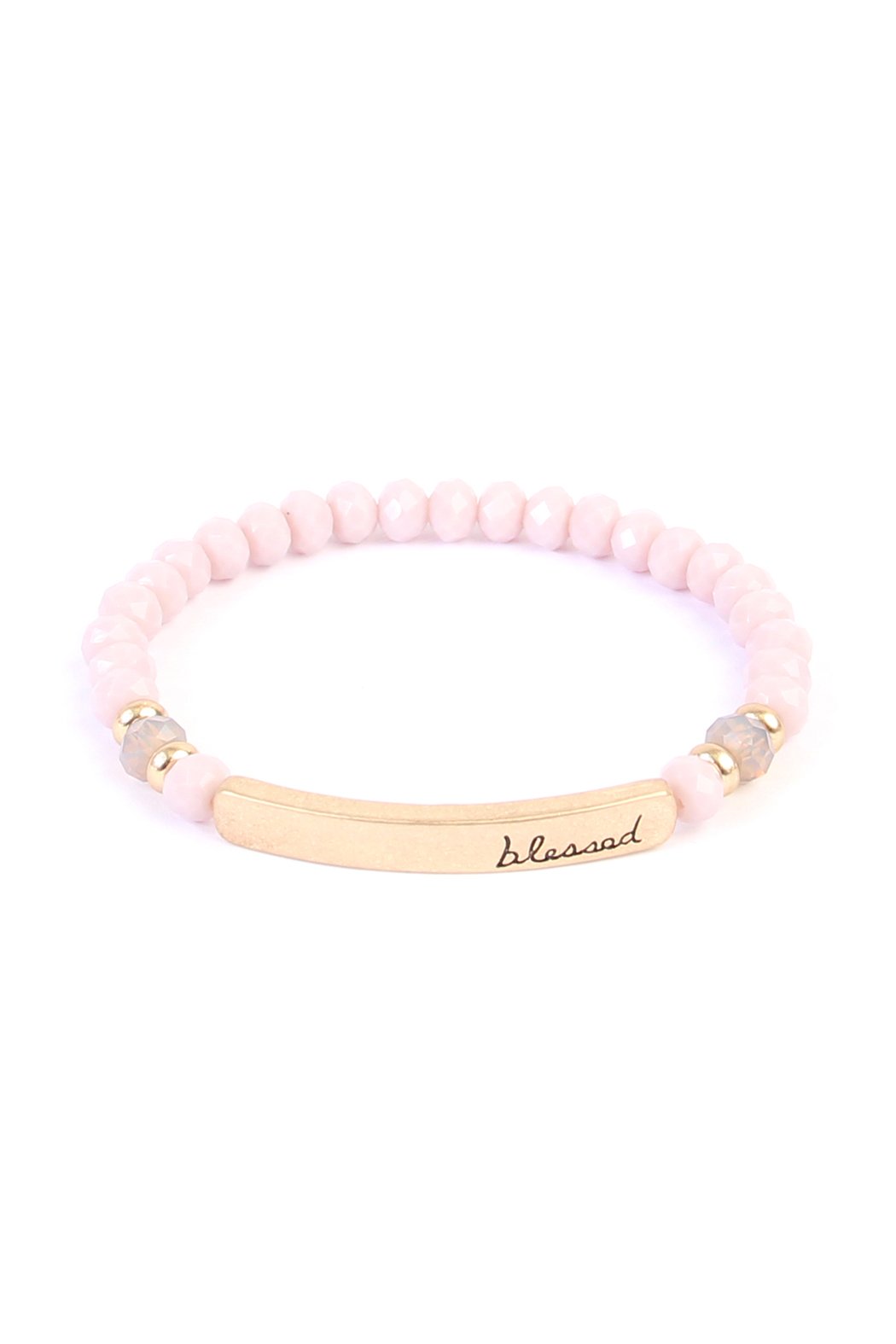 Riah Fashion - "BLESSED" 6mm GLASS STRETCH BRACELETS - 8 COLORS -