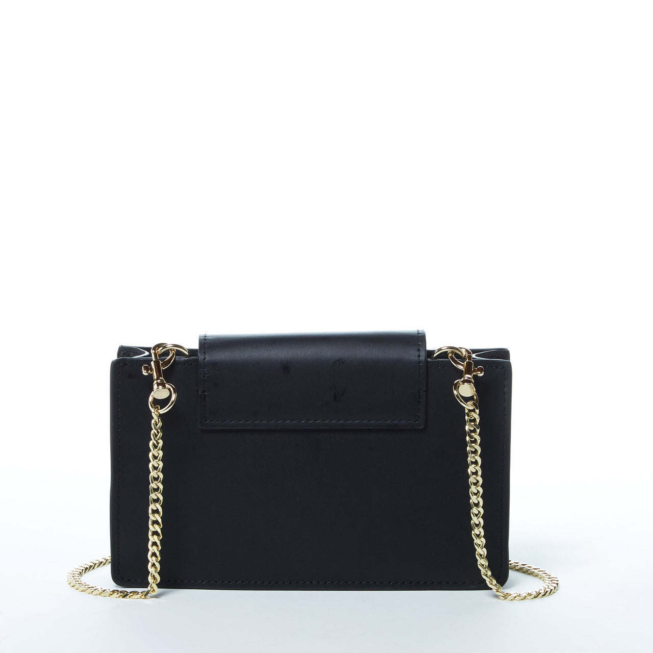 Mary Black Small Crossbody Leather Wristlet -