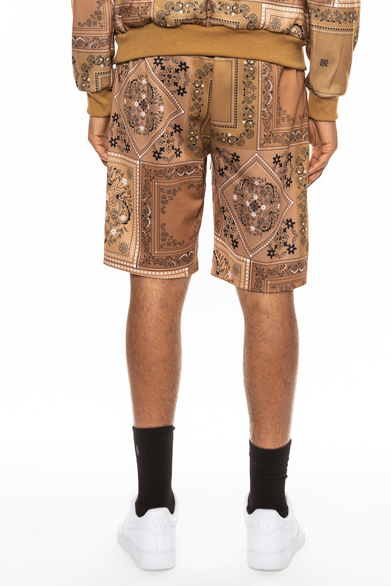 Paisley All Over Print Shorts - 1 COLOR -