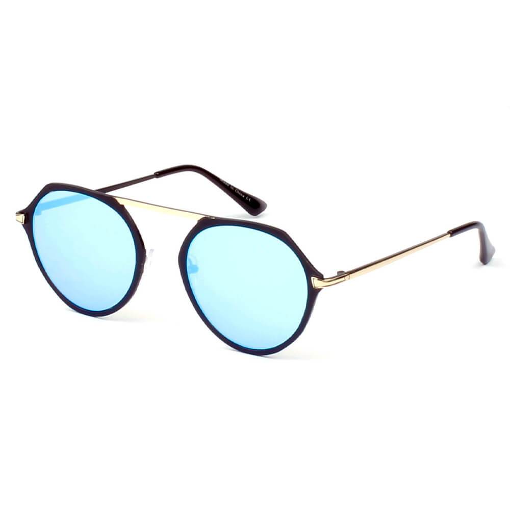 Dresden | A19 - Modern Flat Top Slender Round Sunglasses - 5 COLORS -