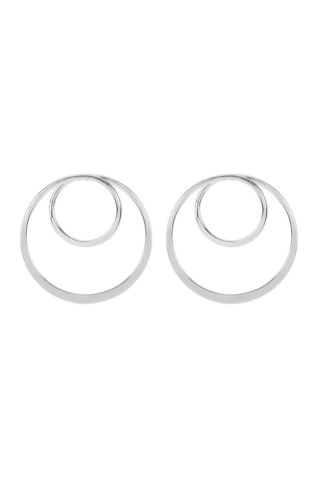 Riah Fashion - Double Hoop Post Earrings - 3 FINISHES -