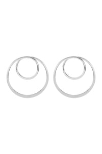 Thumbnail for Riah Fashion - Double Hoop Post Earrings - 3 FINISHES -