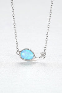 Thumbnail for Opal Dolphin 925 Sterling Silver Necklace - T - 1 COLOR -