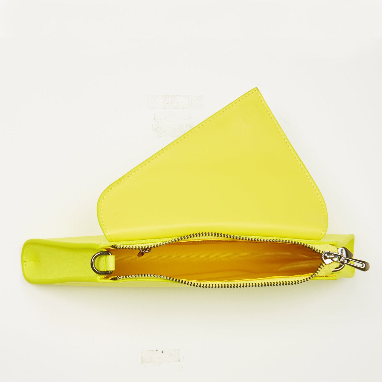 Angelica Electric Yellow Leather Clutch Purse -