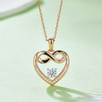 Thumbnail for Moissanite 925 Sterling Sliver Heart Necklace