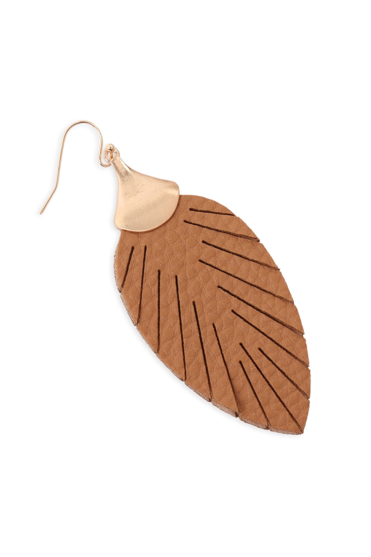 Riah Fashion - Pu Leather Hook Earrings - 5 COLORS