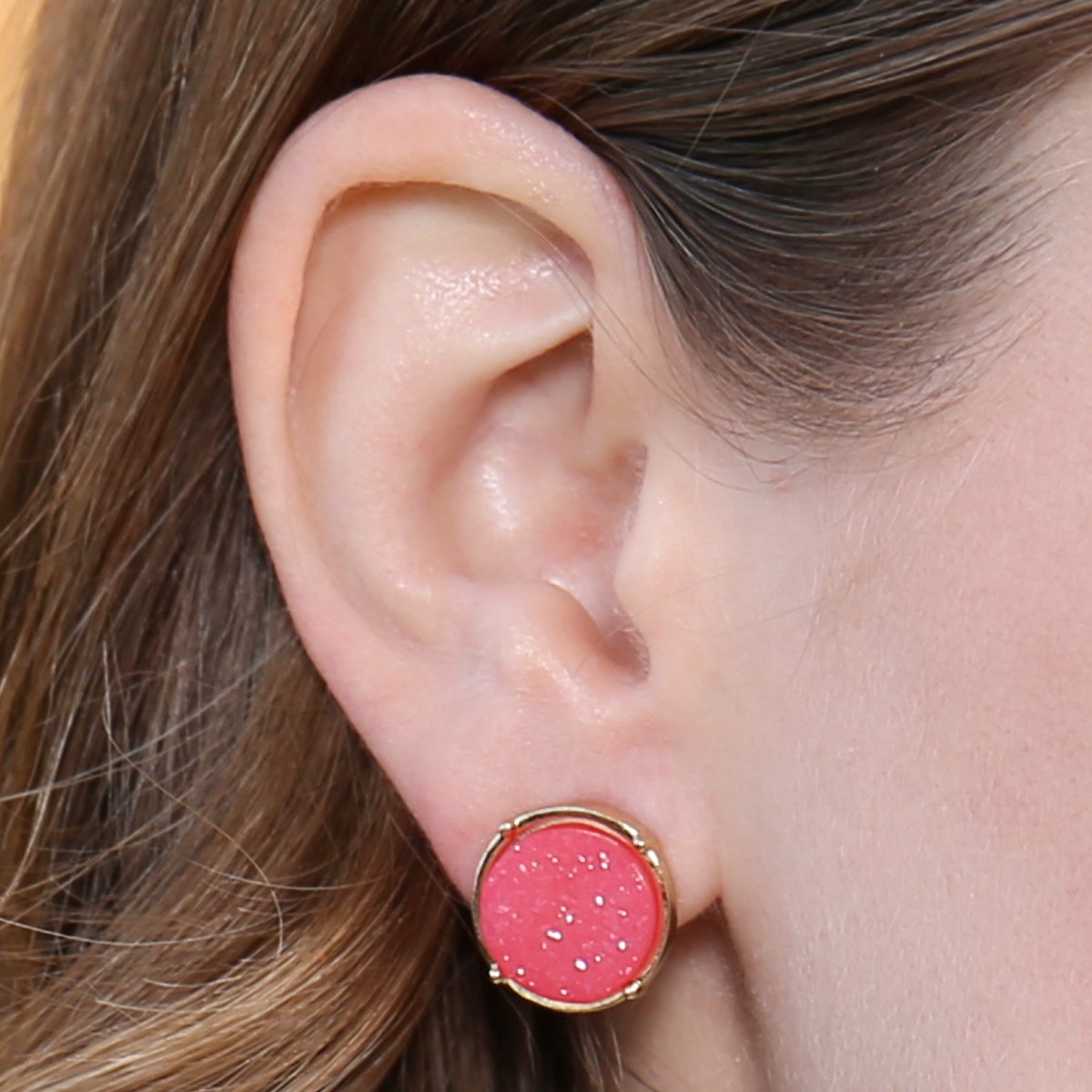 Druzy Round Post Earrings - 18 COLORS -