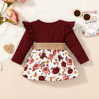 Thumbnail for Floral Print Belted Short Dress - T - 1 COLOR -