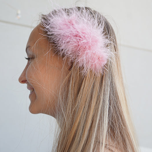 SAND BY SAYA N.Y. - Feather Hair Pin - White, Gray and Pink - 3 COLORS -