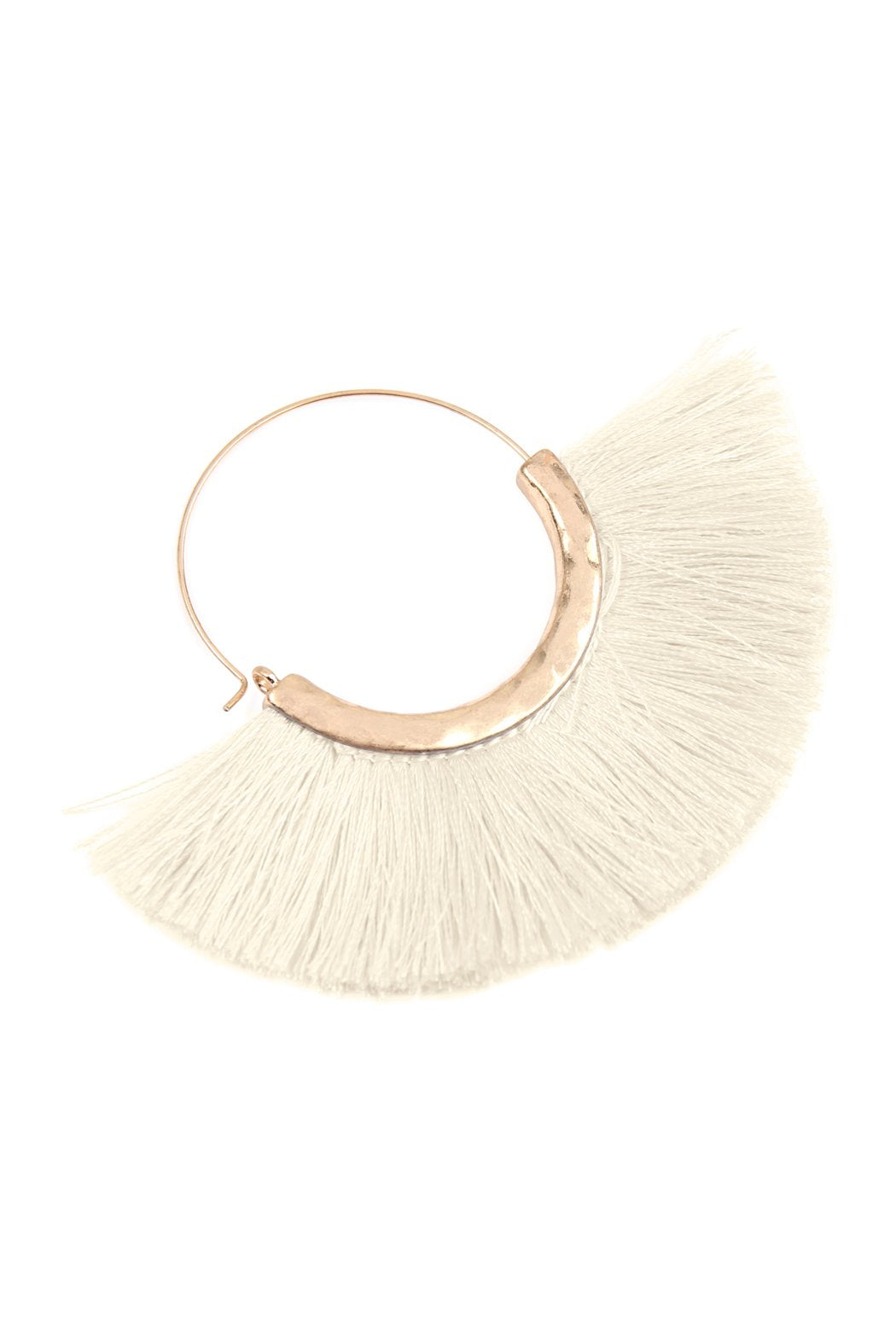 Fan Tassel Hoop Earring - 15 COLORS -