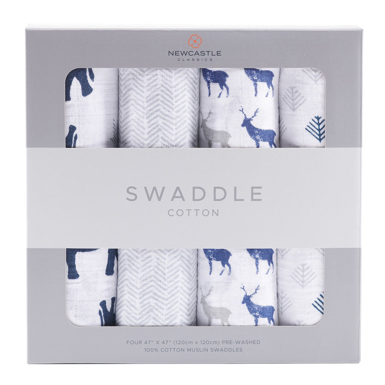 Newcastle - In the Wild Cotton Muslin Swaddle 4PK -