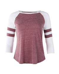 Thumbnail for Women's Baseball Raglan Contrasted Stripes 3/4 Sleeve Tee - 1 COLOR -