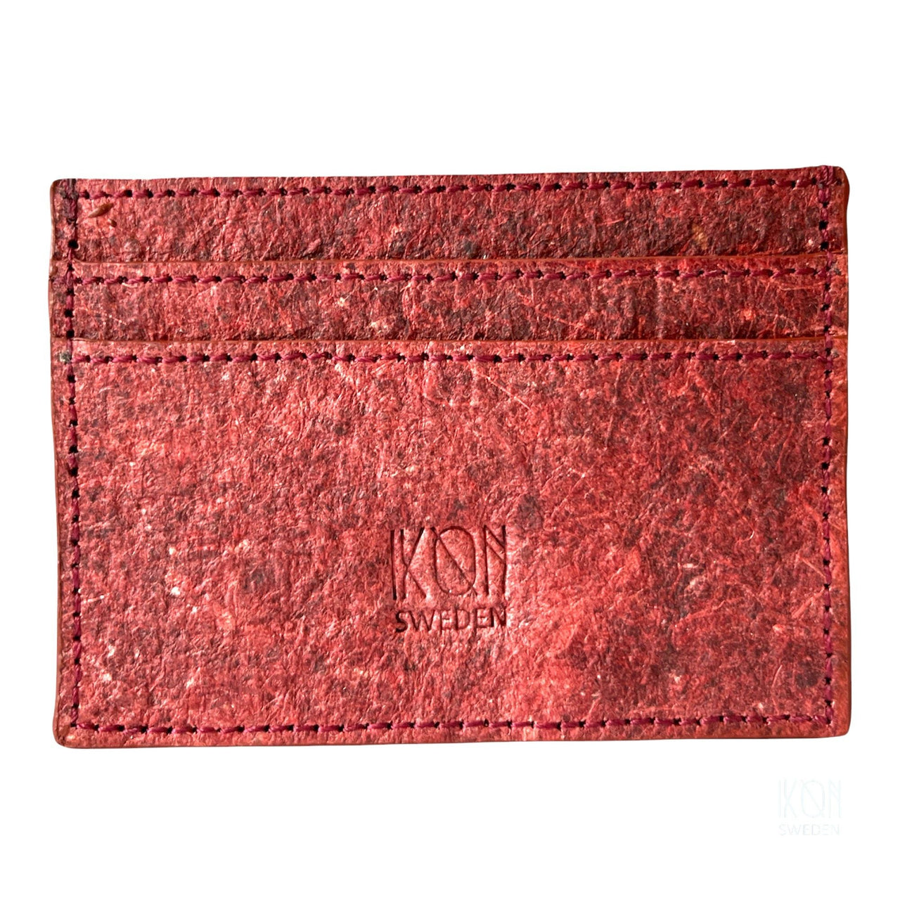 IKON SWEDEN - Coconut Leather Card Holder - Wine Red - 1 COLOR -