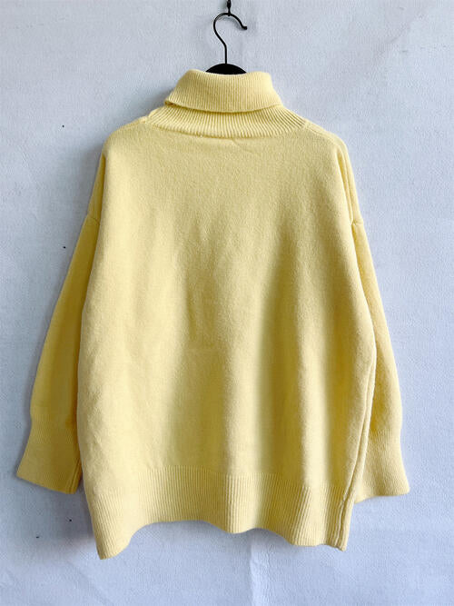 Turtleneck Long Sleeve Sweater - 1 OVERSIZE - T - 6 COLORS -