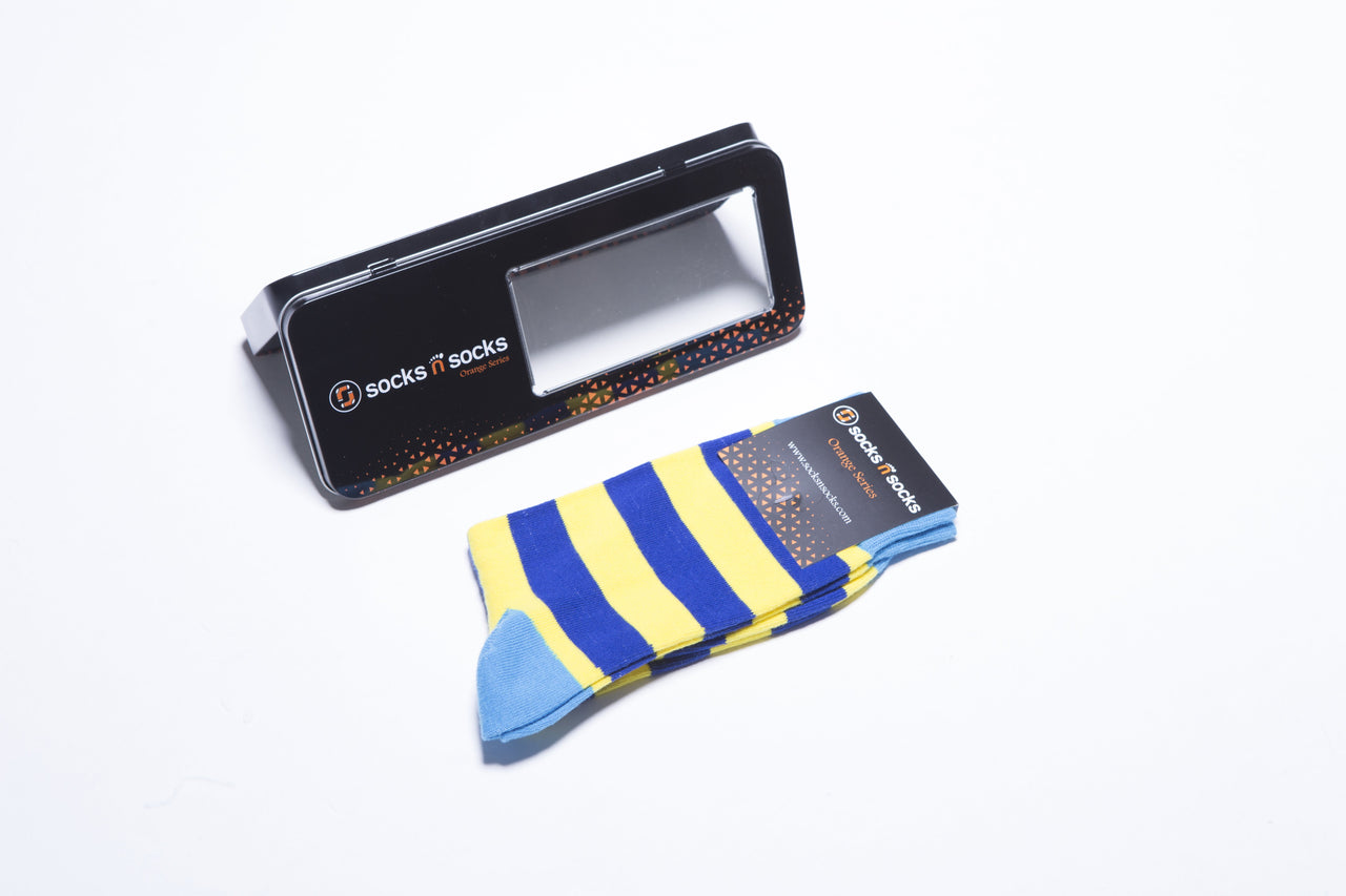 Men's Lemon Sky Stripe Socks - 1 COLOR -