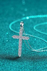 Thumbnail for Adored 925 Sterling Silver Cross Moissanite Necklace